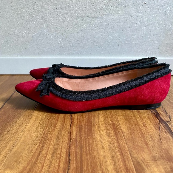 Marc By Marc Jacobs Red Suede Ribbon Flats - Picture 3 of 12